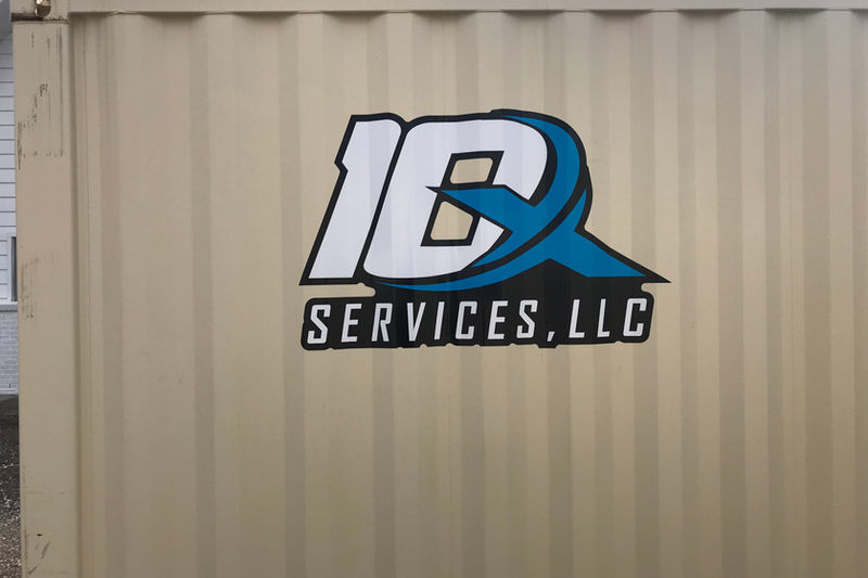 10X Services LLC logo branded container exterior