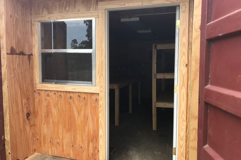 Custom personnel door interior entry view