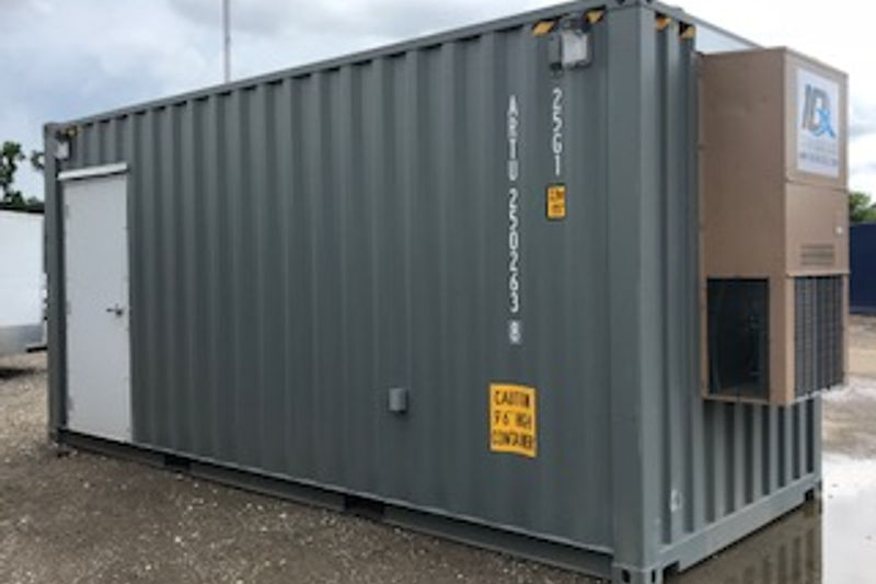 Grey customized jobsite storage container