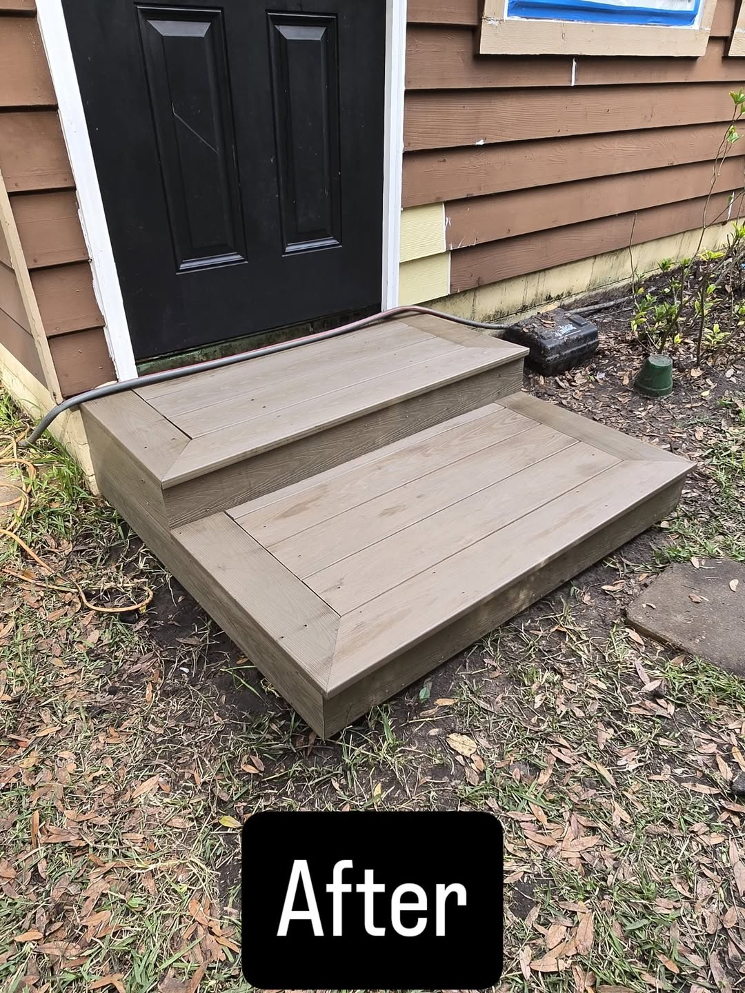 Before and after rebuilt entry steps and deck by JS Remodeling & Handyman in Jacksonville - After