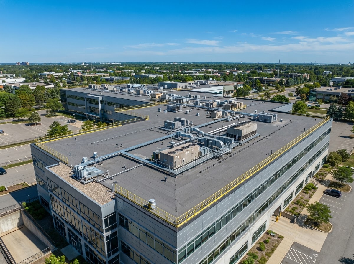 Commercial roofing project by YK Construction