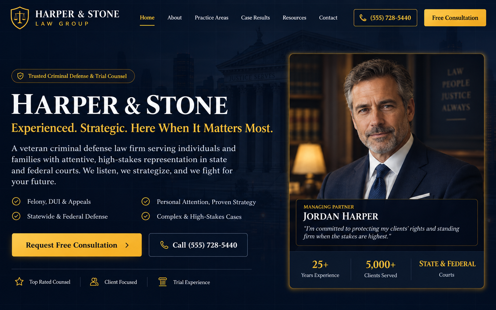 Criminal Defense & Trial Counsel — Criminal Defense & Trial Counsel website design preview