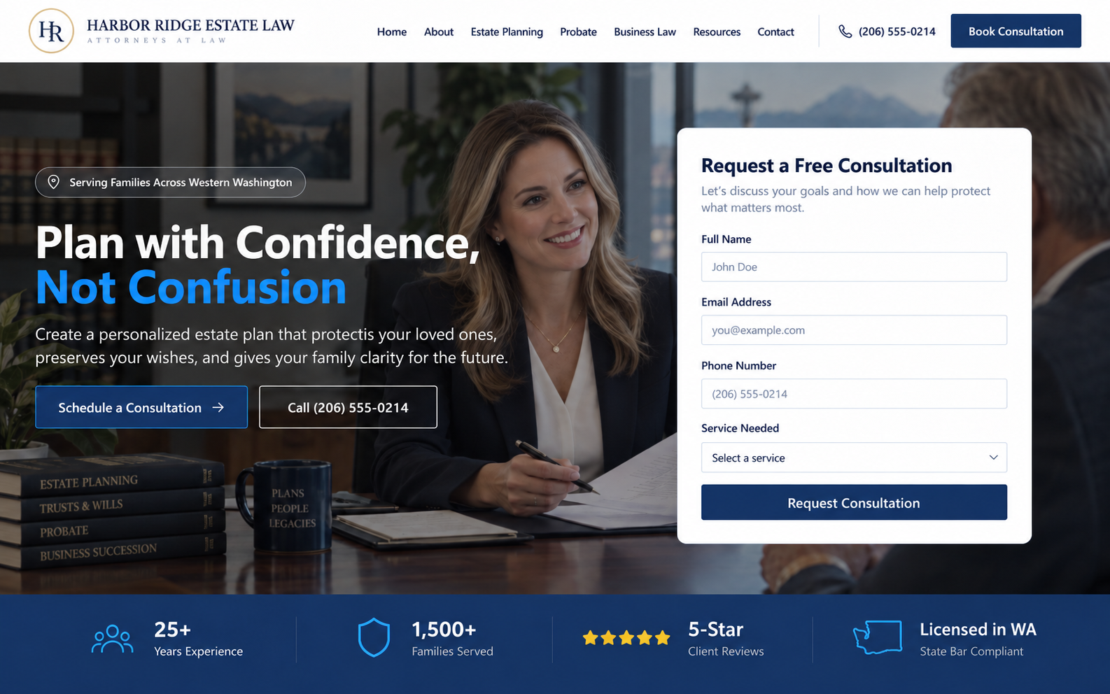 Estate Law & Legal Services — Legal & Professional Services website design preview
