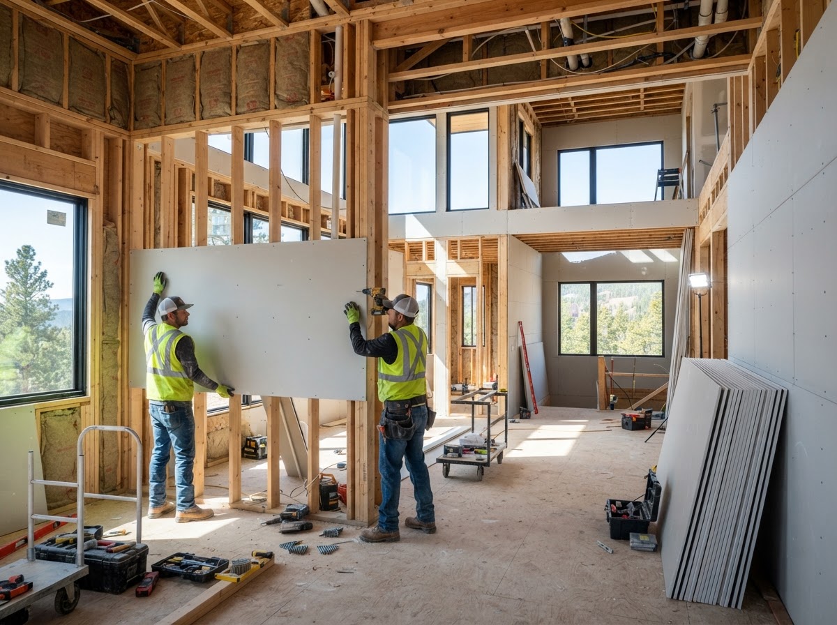 Residential new building drywall project completed by Kingdom of Coating in Denver, CO