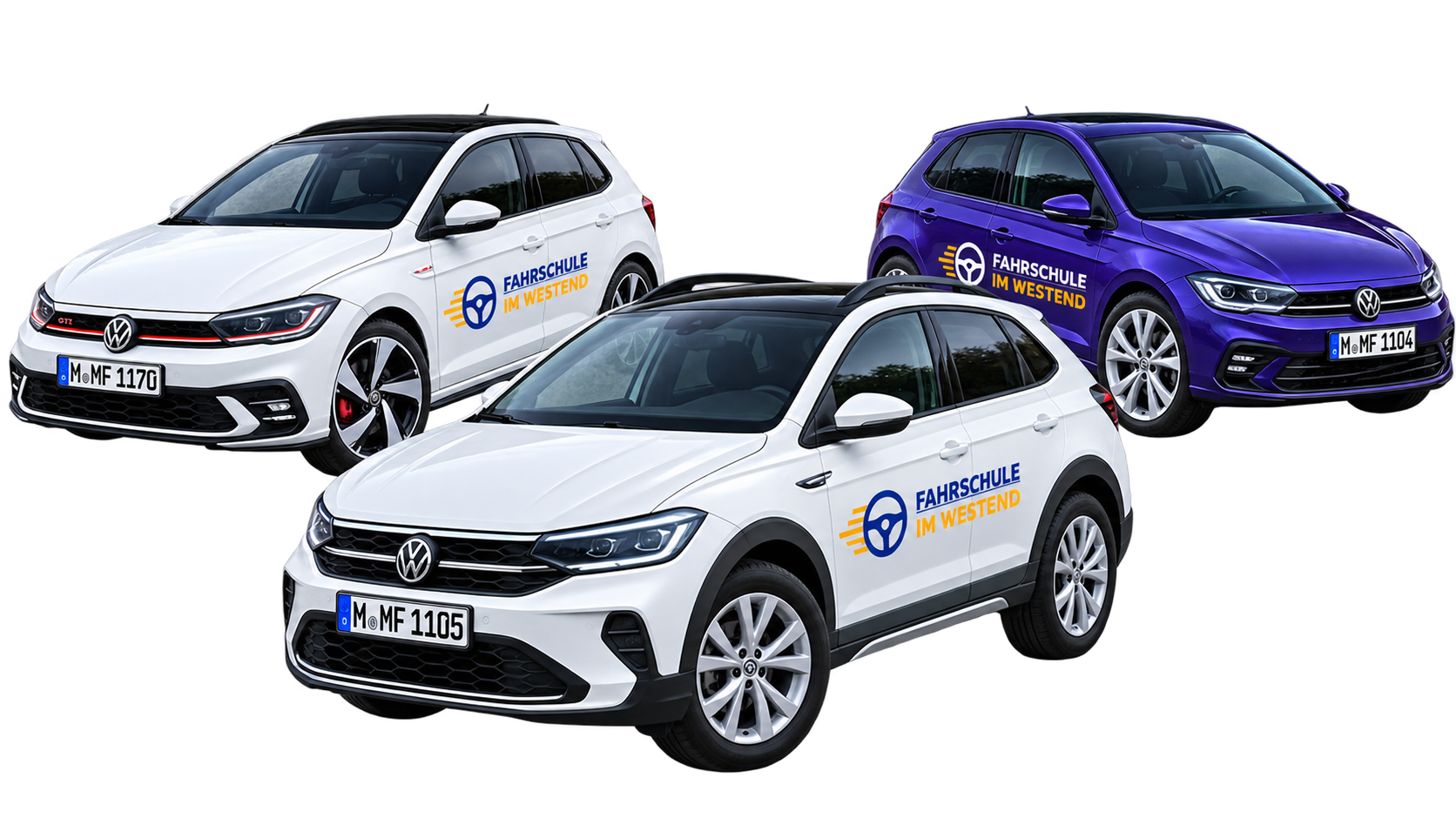 Fahrschule im Westend Fuhrpark - VW Polo und T-Roc