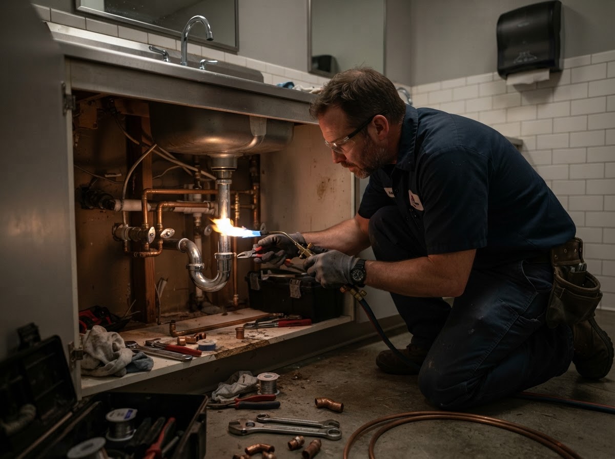 Light commercial plumbing repair at a property in Cave Creek, AZ