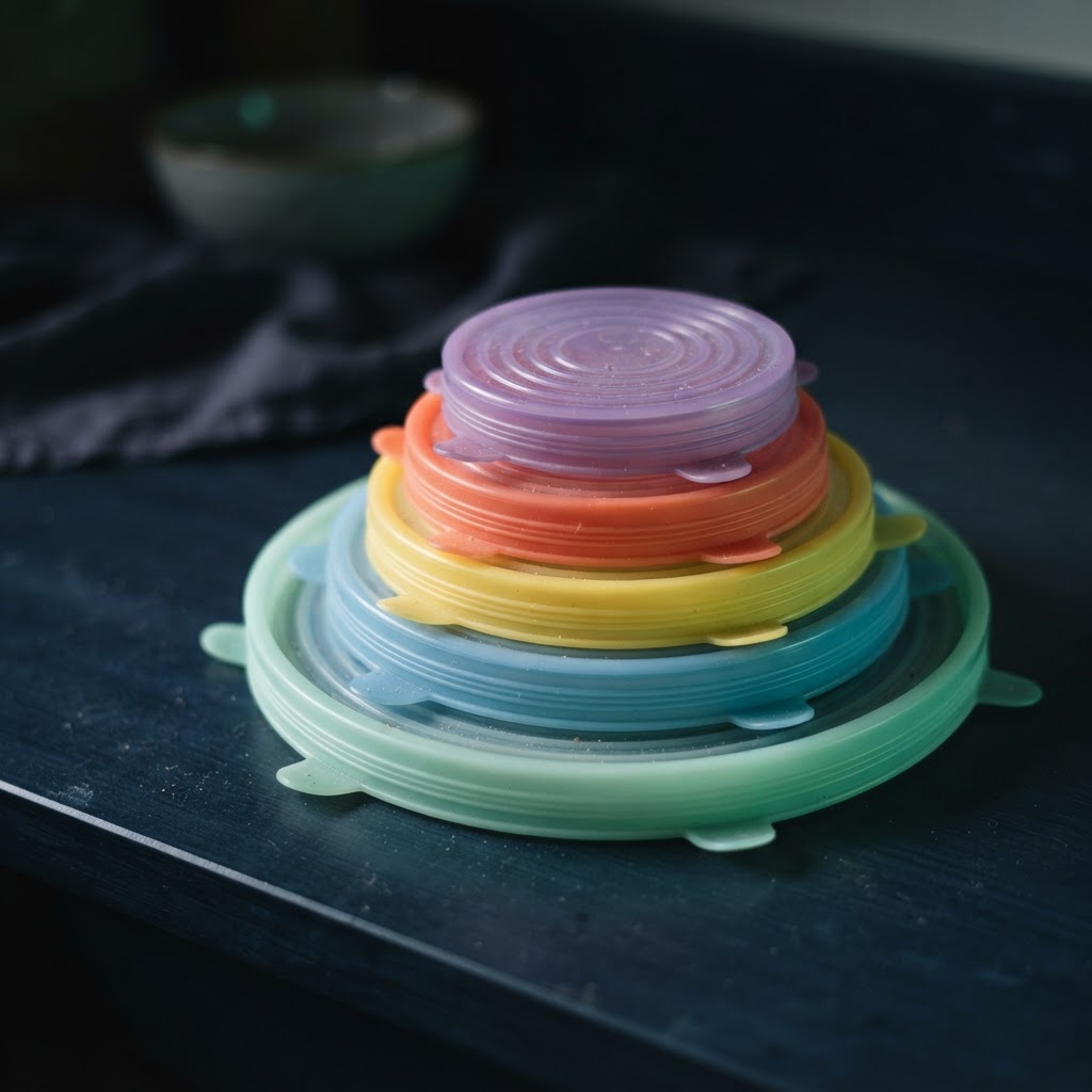 kitchen still life: Reusable silicone lids