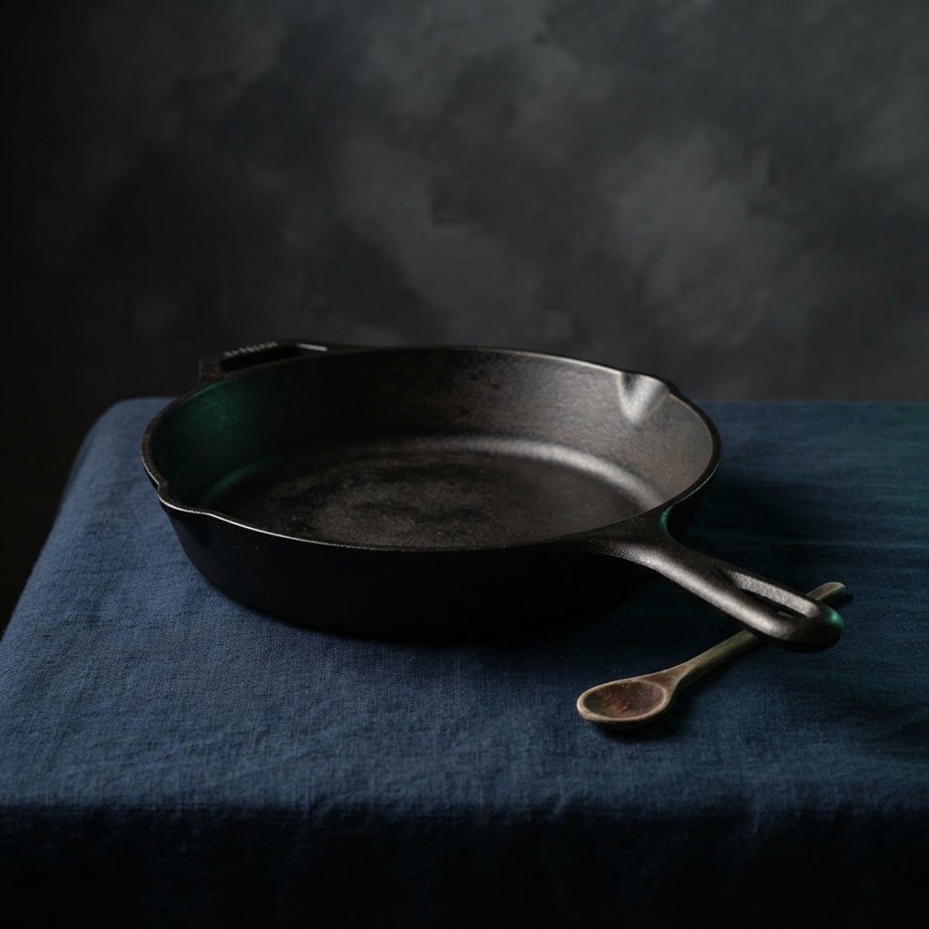 kitchen still life: Cast iron skillet