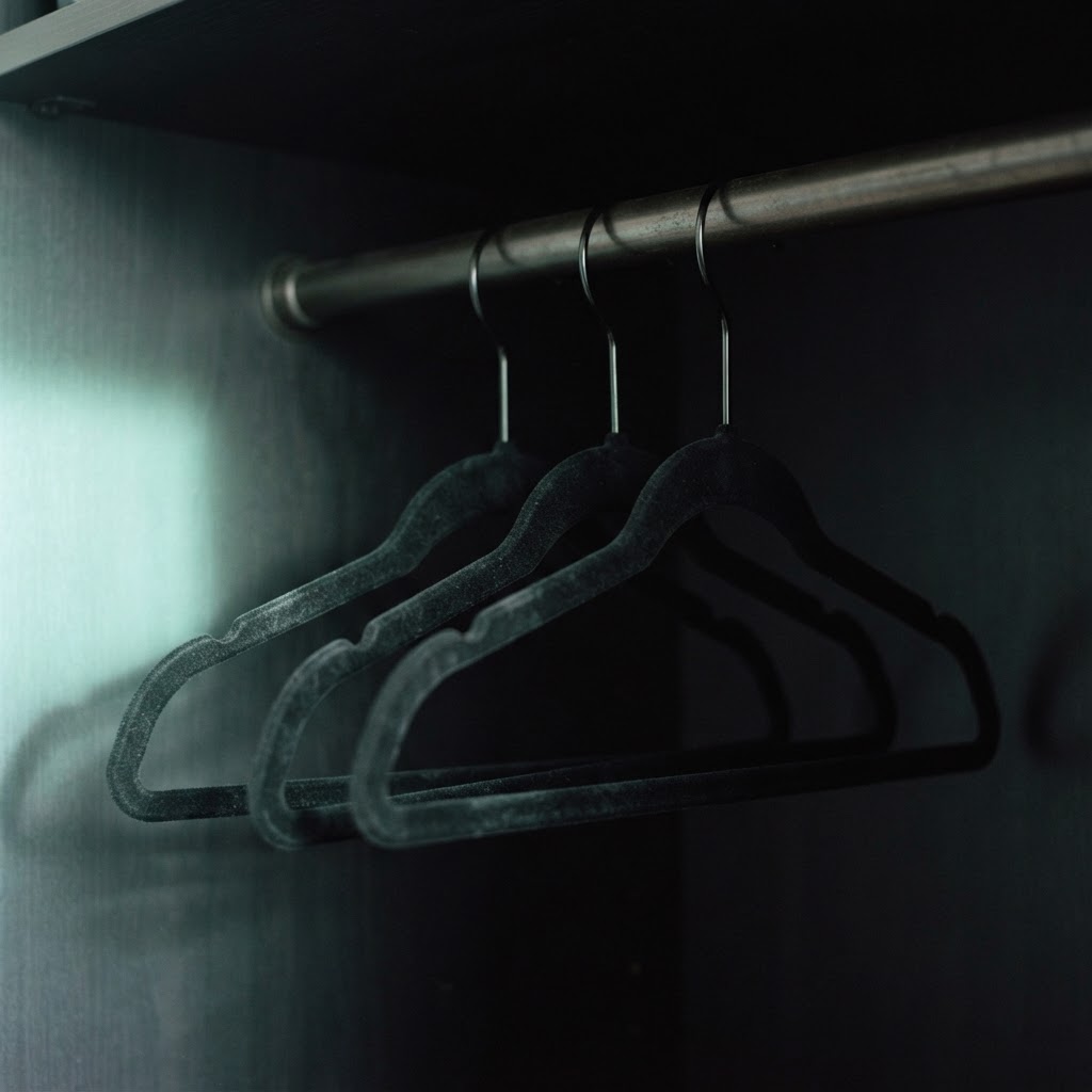 home still life: Velvet hangers