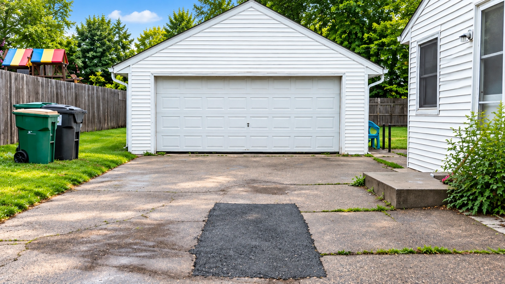 Garage Exterior & Concrete Apron