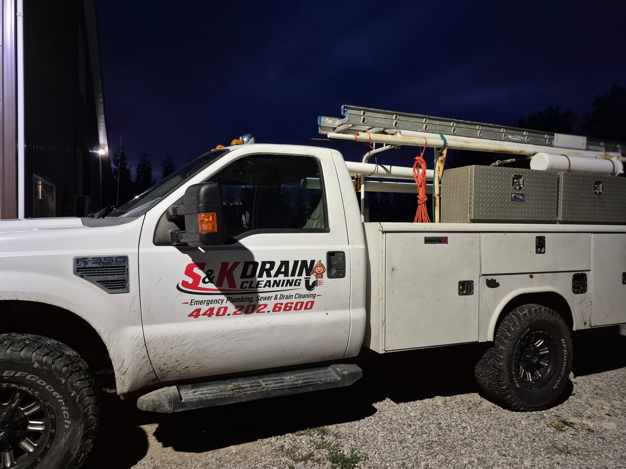 S&K Drain Cleaning service truck