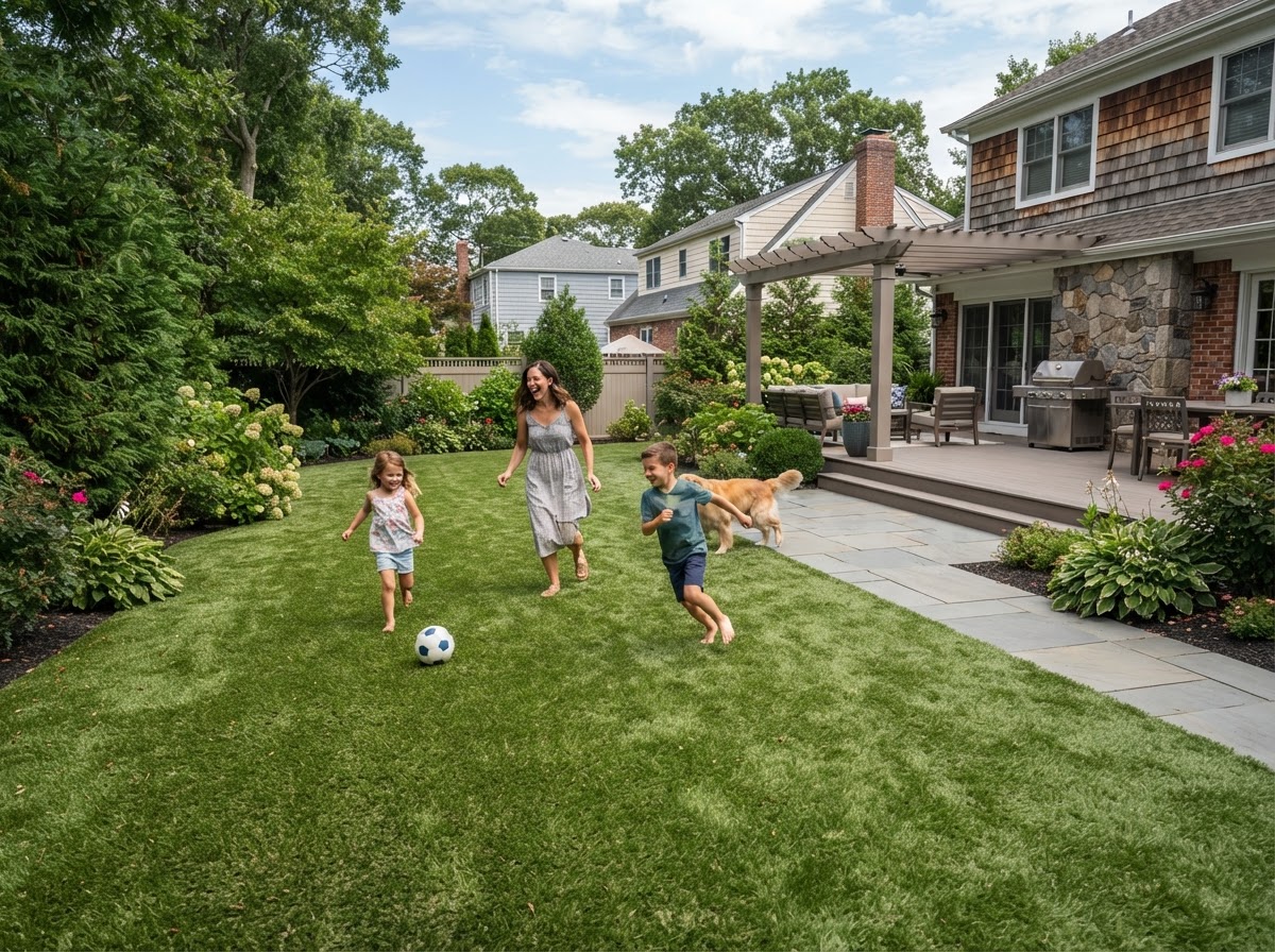 Artificial grass installation in Massapequa NY