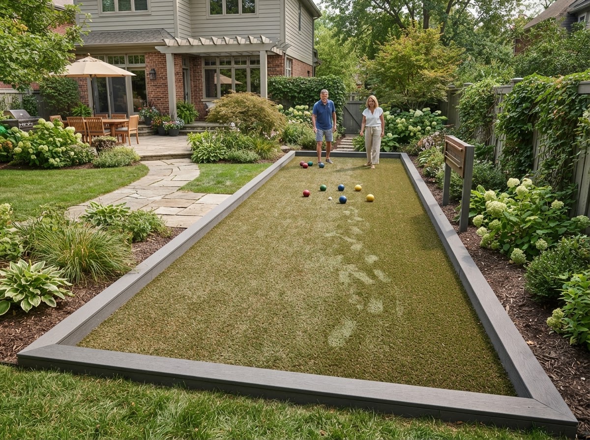Synthetic turf bocce court in Valley Stream NY