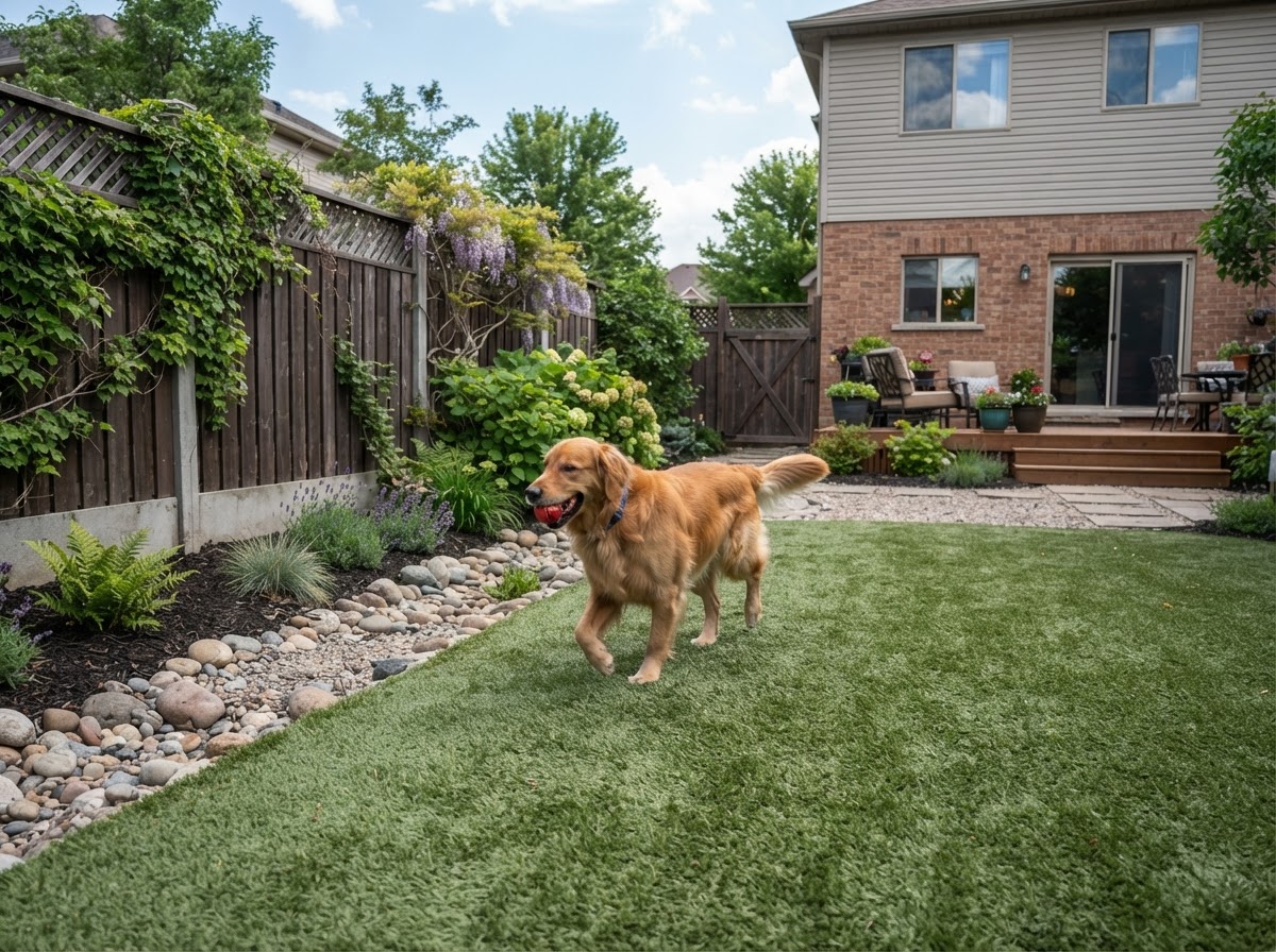 Pet friendly artificial turf yard in Valley Stream NY