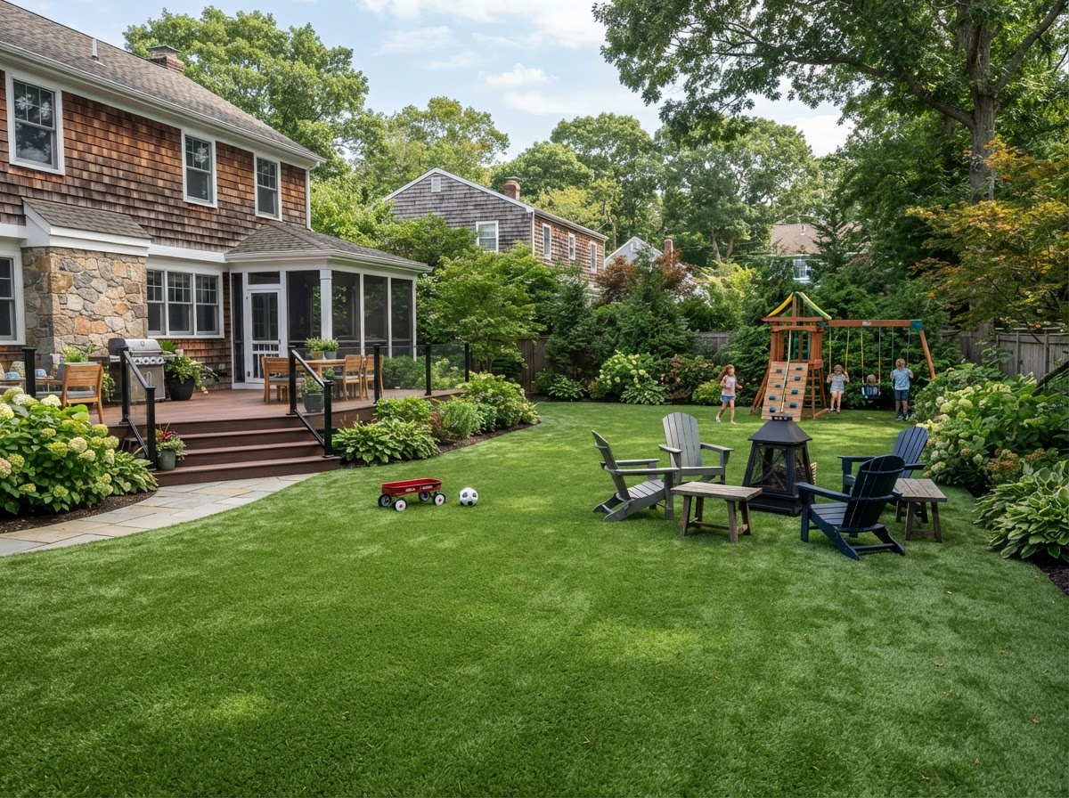 Artificial grass installation in Merrick NY