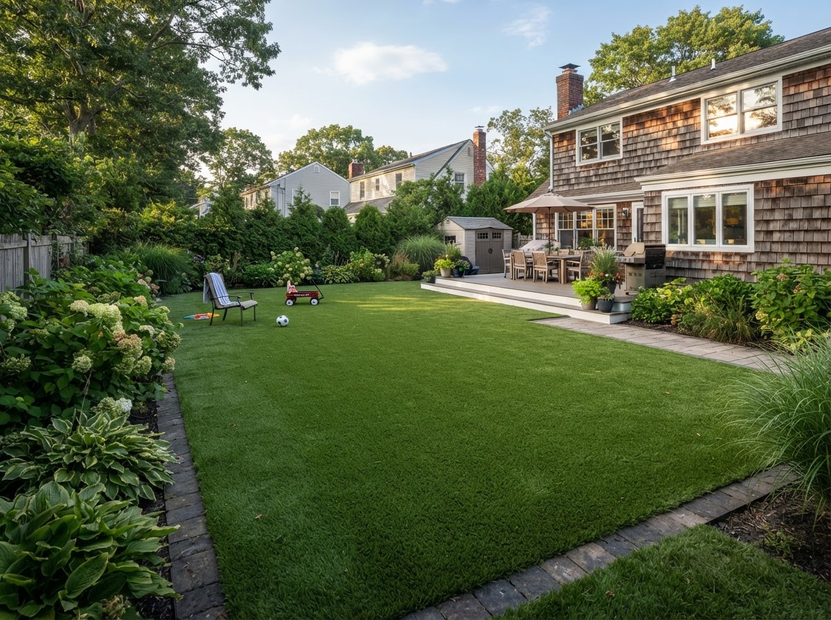 Artificial grass installation in Merrick NY