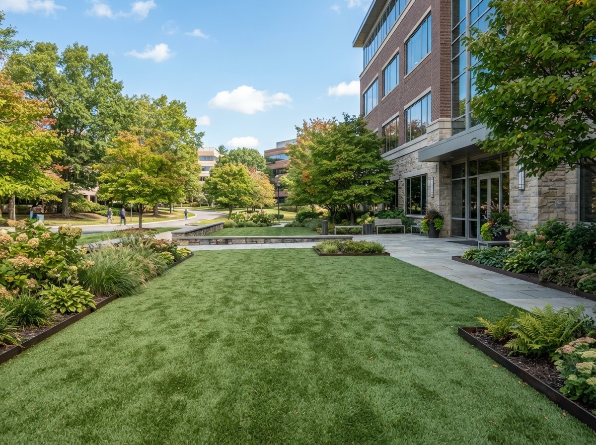 Commercial artificial grass landscaping in Valley Stream NY