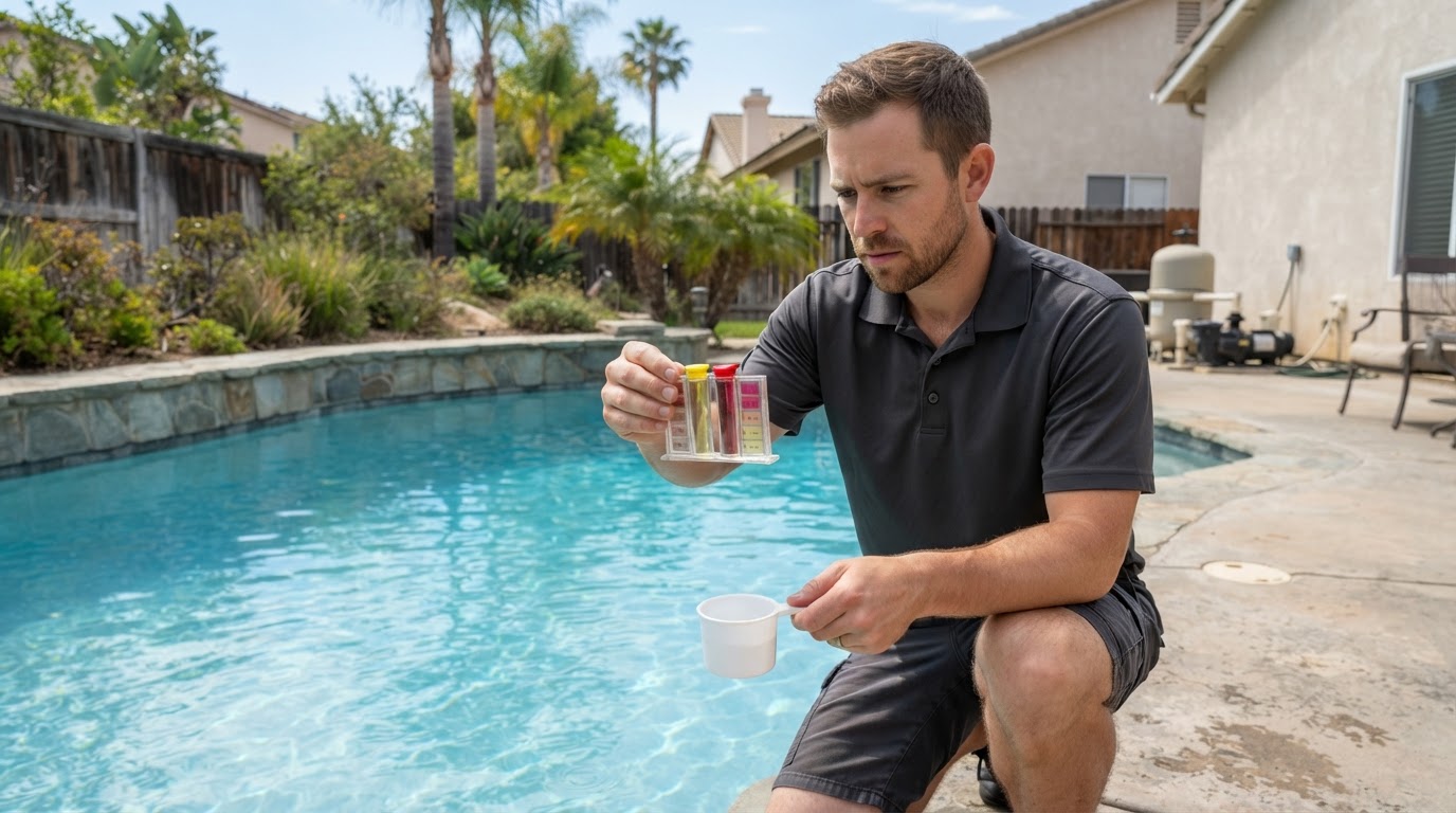 Pool water testing and chemical balancing service in Bellflower CA