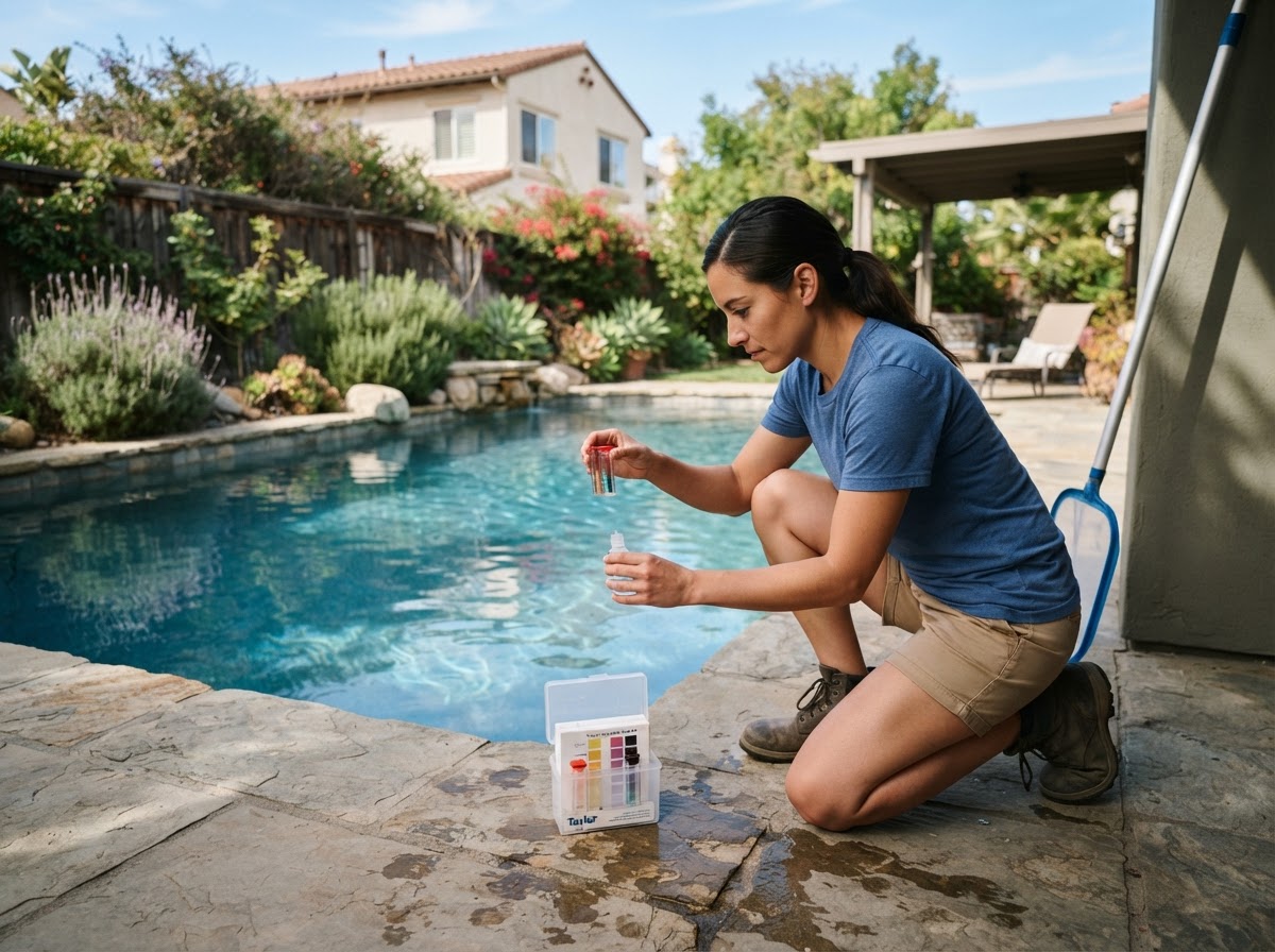 Residential weekly pool maintenance in Bellflower California