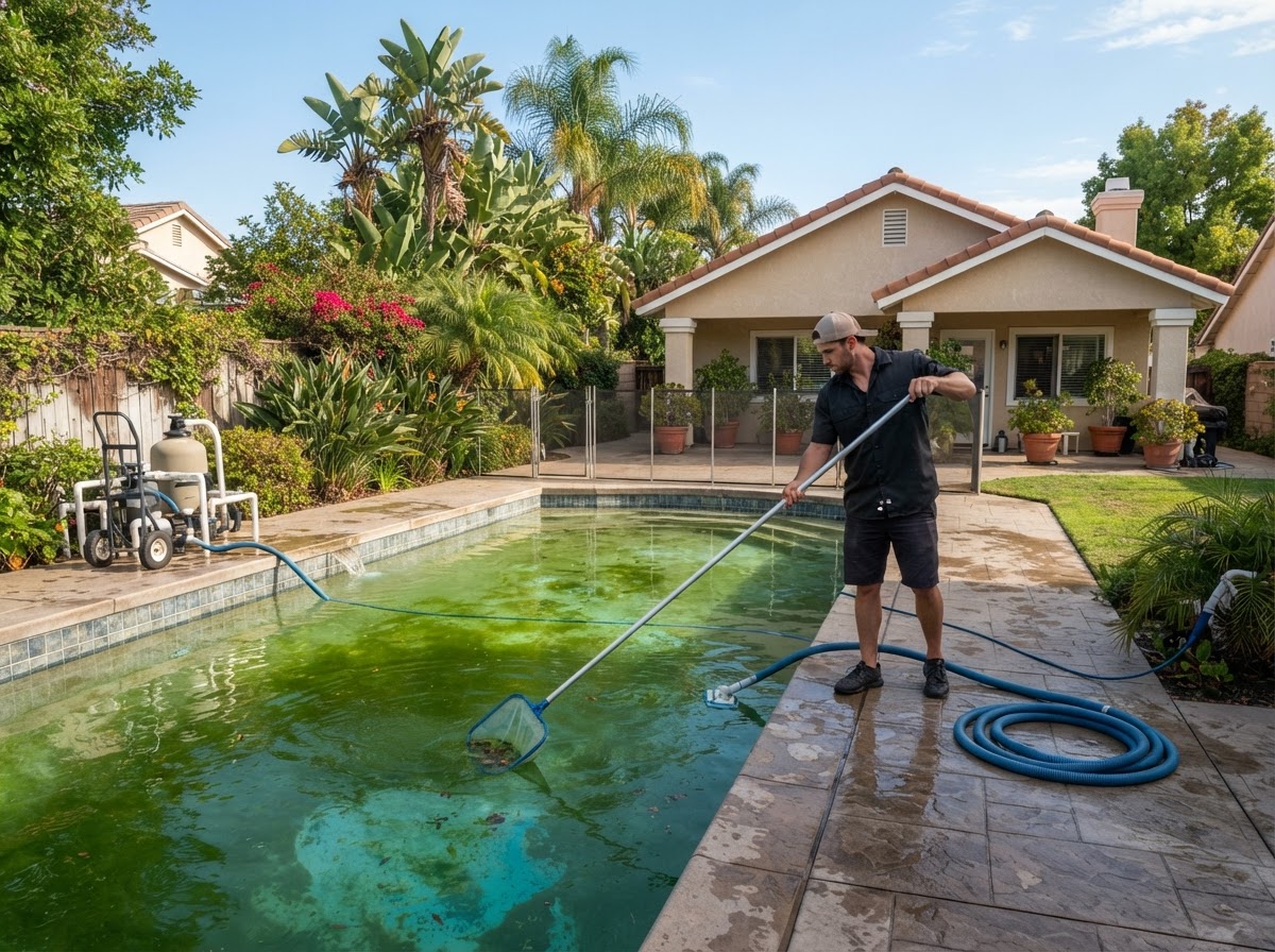 Green pool and algae cleanup service in Cerritos CA