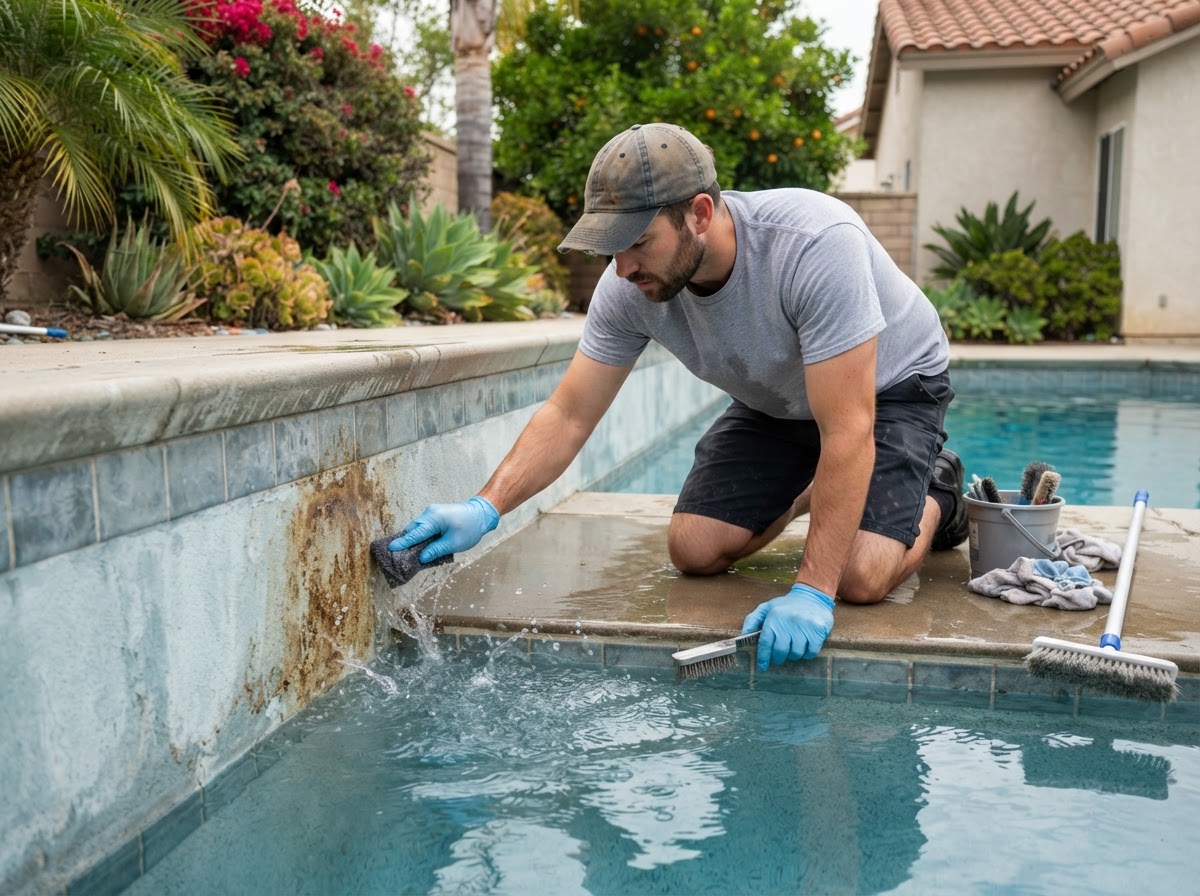 Professional pool stain removal service in Bellflower California