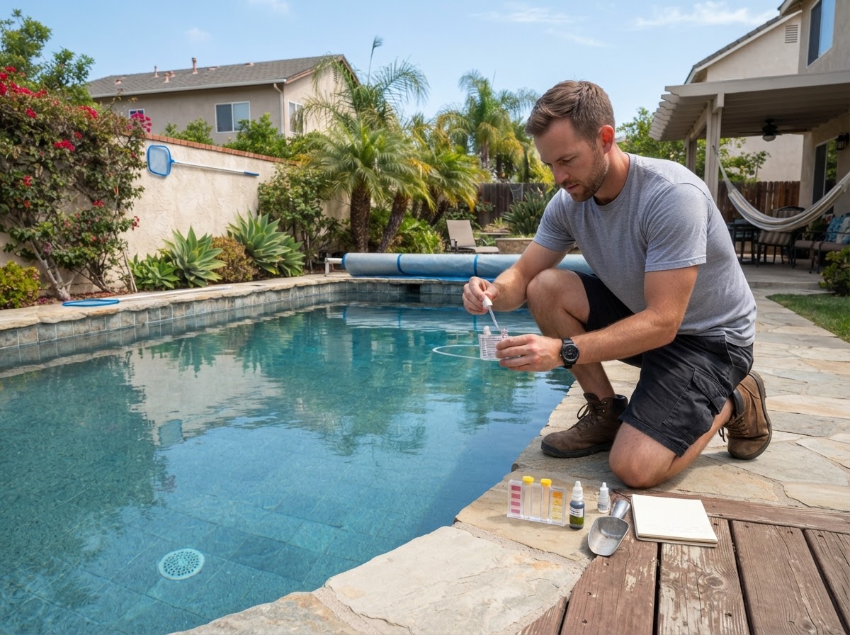 Residential pool water maintenance in Bellflower California