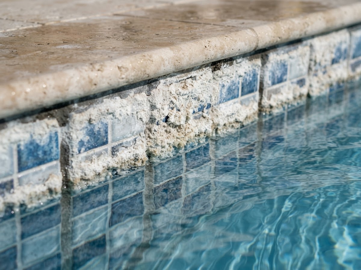 Pool calcium scale buildup in Bellflower CA