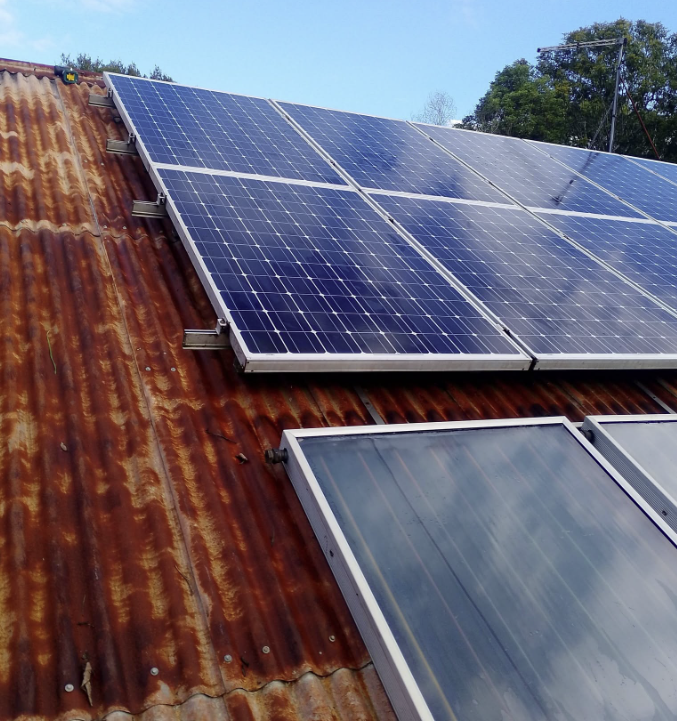 Solar panel cleaning for better output by J.A.H, Sunshine Coast