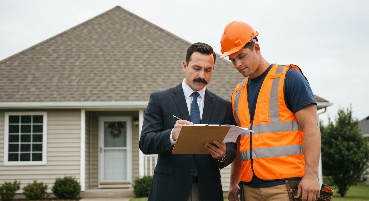 Roof insurance claim paperwork and documentation for a Texas homeowner