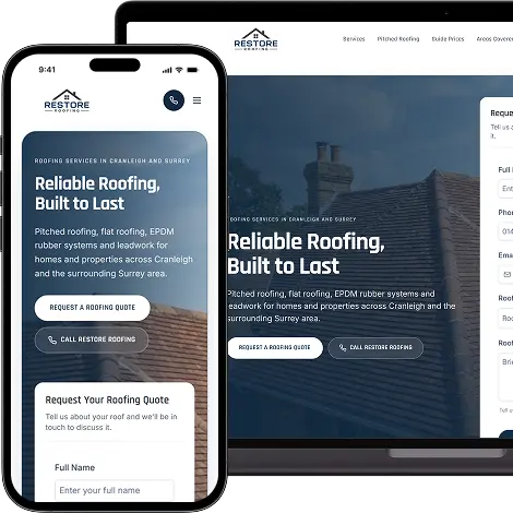 Restore Roofing website preview