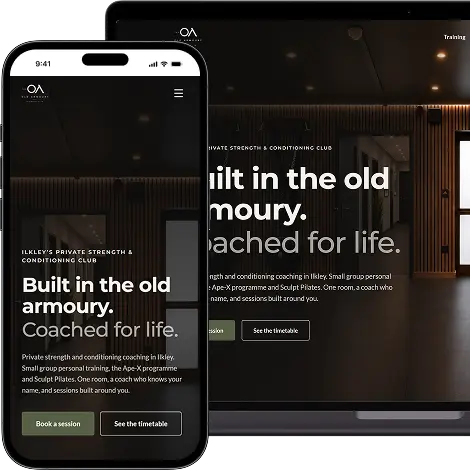 The OA Training Club website preview