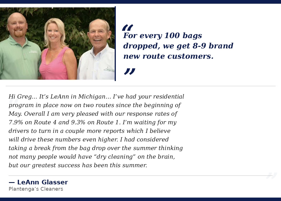 Testimonial from LeAnn Glasser - Plantenga's Cleaners
