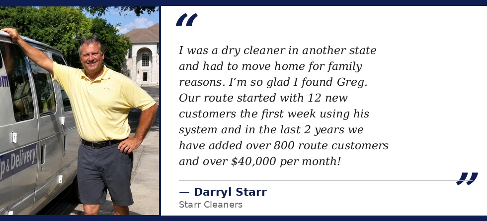 Testimonial from Darryl Starr - Starr Cleaners