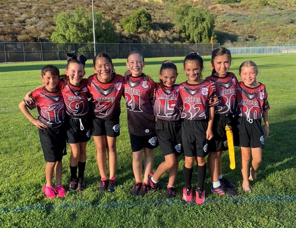 Girls Flag Football Team Celebration