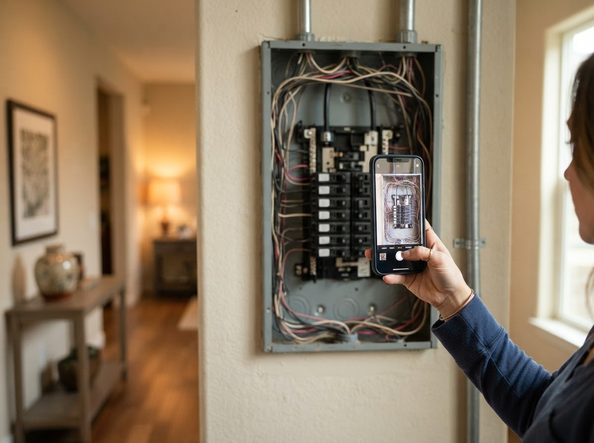 Customer photo of an electrical breaker panel