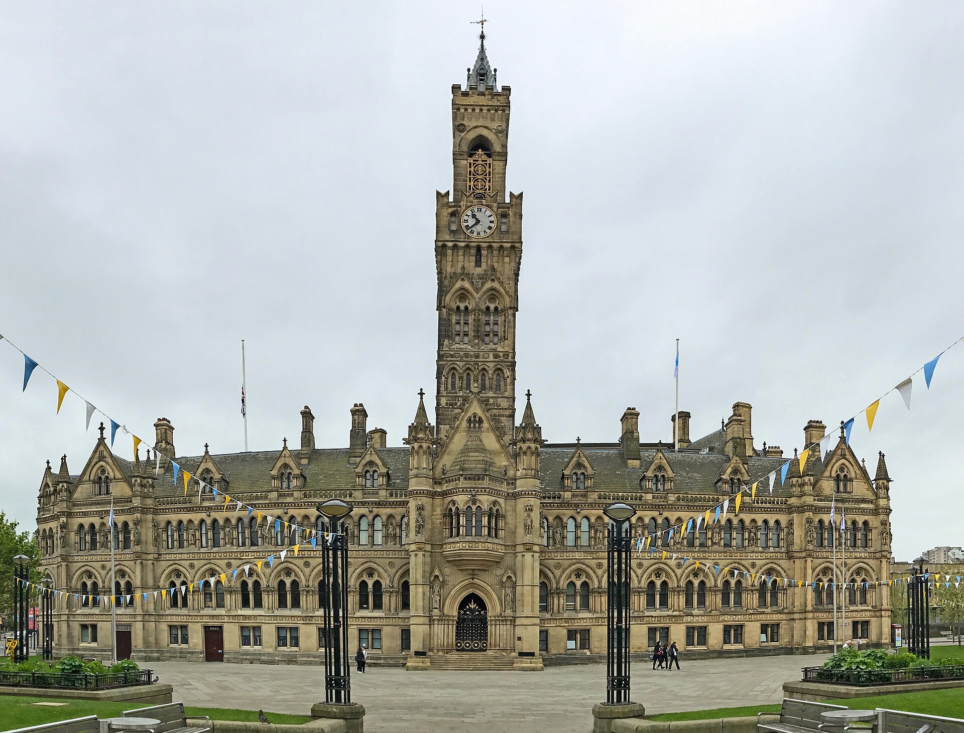 Bradford City Hall, a landmark in Bradford city centre
