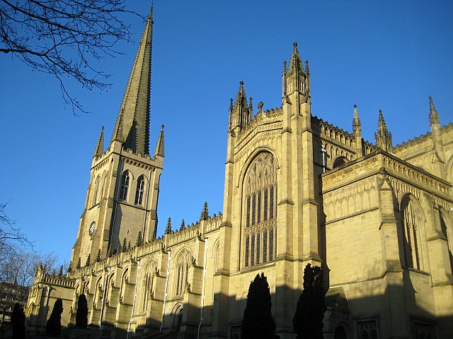 Wakefield Cathedral, a landmark in Wakefield city centre