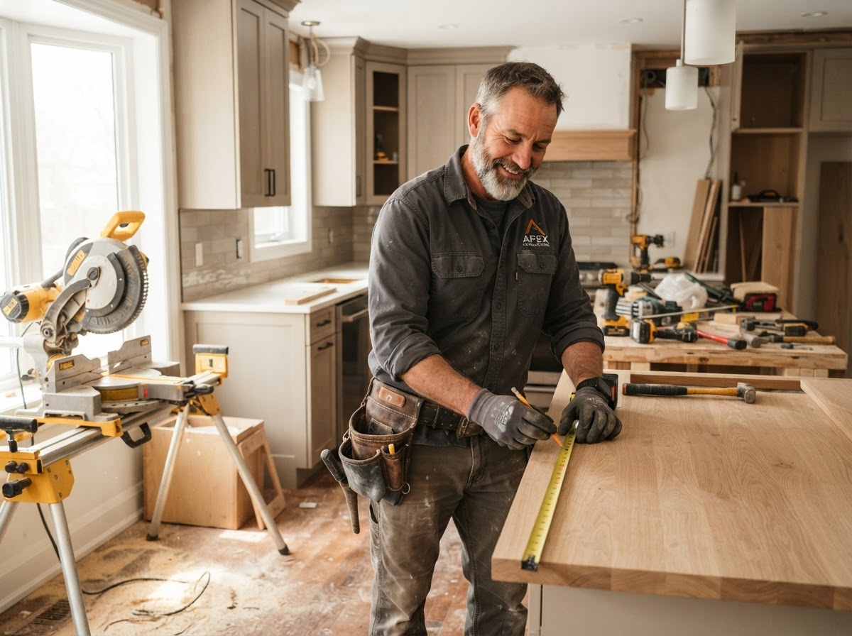 Contractor craftsmanship during a renovation