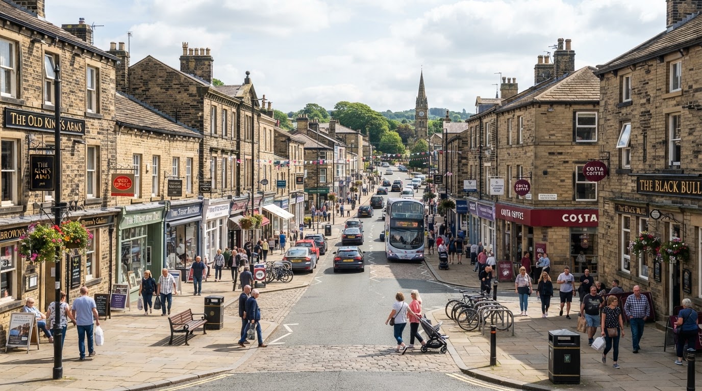 Town Street in Horsforth town centre, West Yorkshire