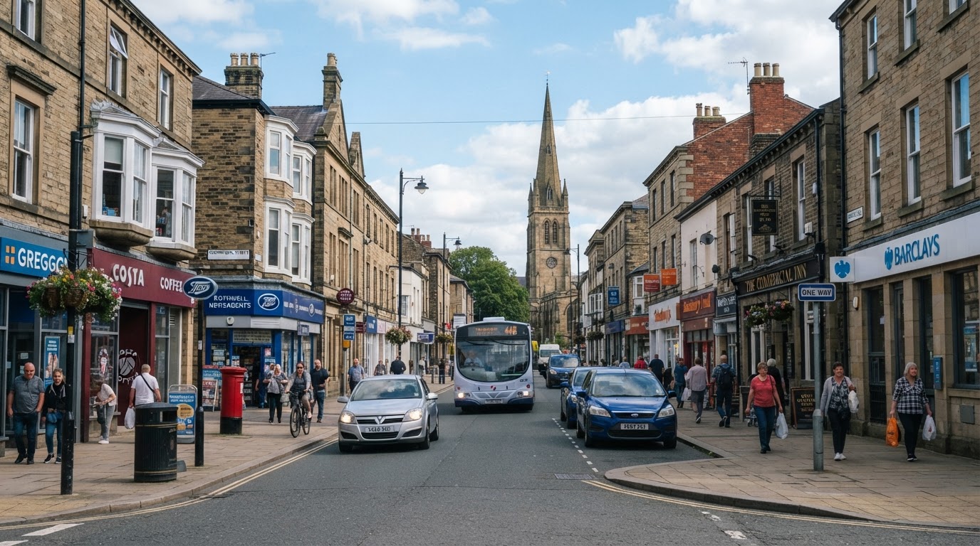 Commercial Street in Rothwell town centre, West Yorkshire