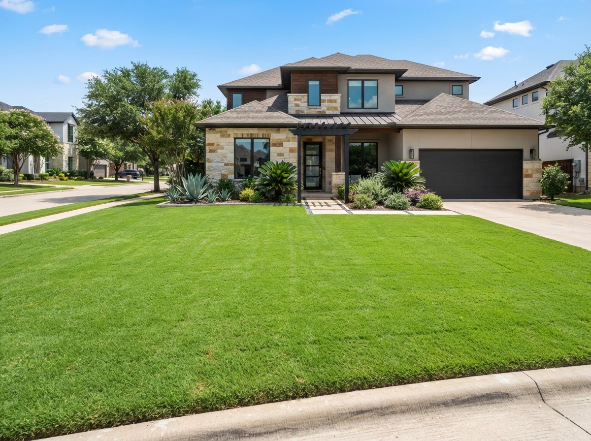 Lawn Leveling project in Fort Worth, TX — Smoother finished surface after topdressing on an established residential lawn.