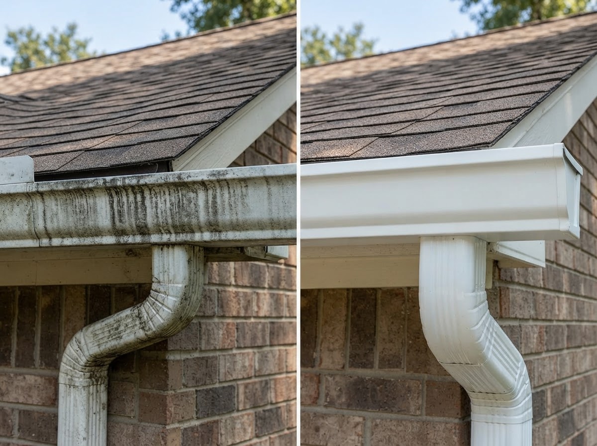Professional gutter cleaning and tiger stripe whitening by Waldron's in Newtown, PA
