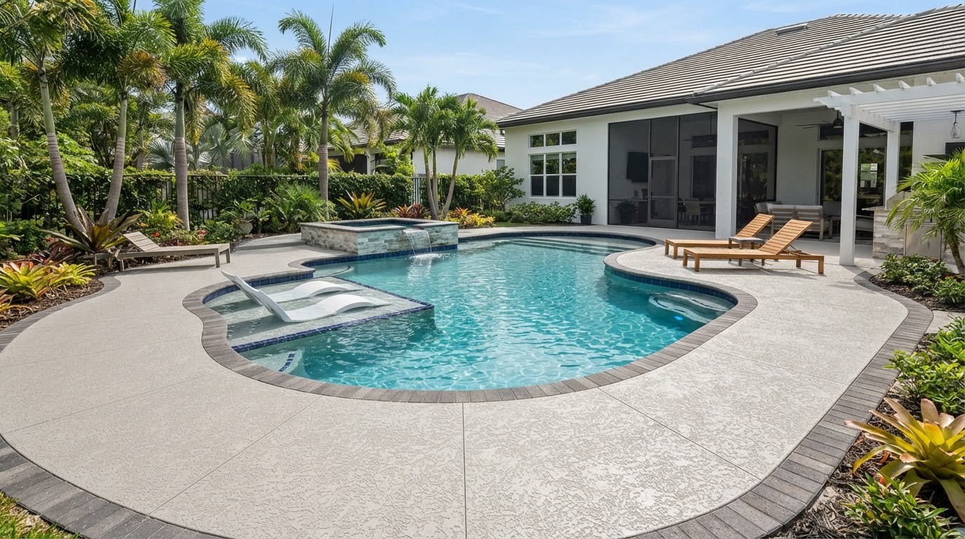 Concrete Pool Decks example in Tampa, Florida