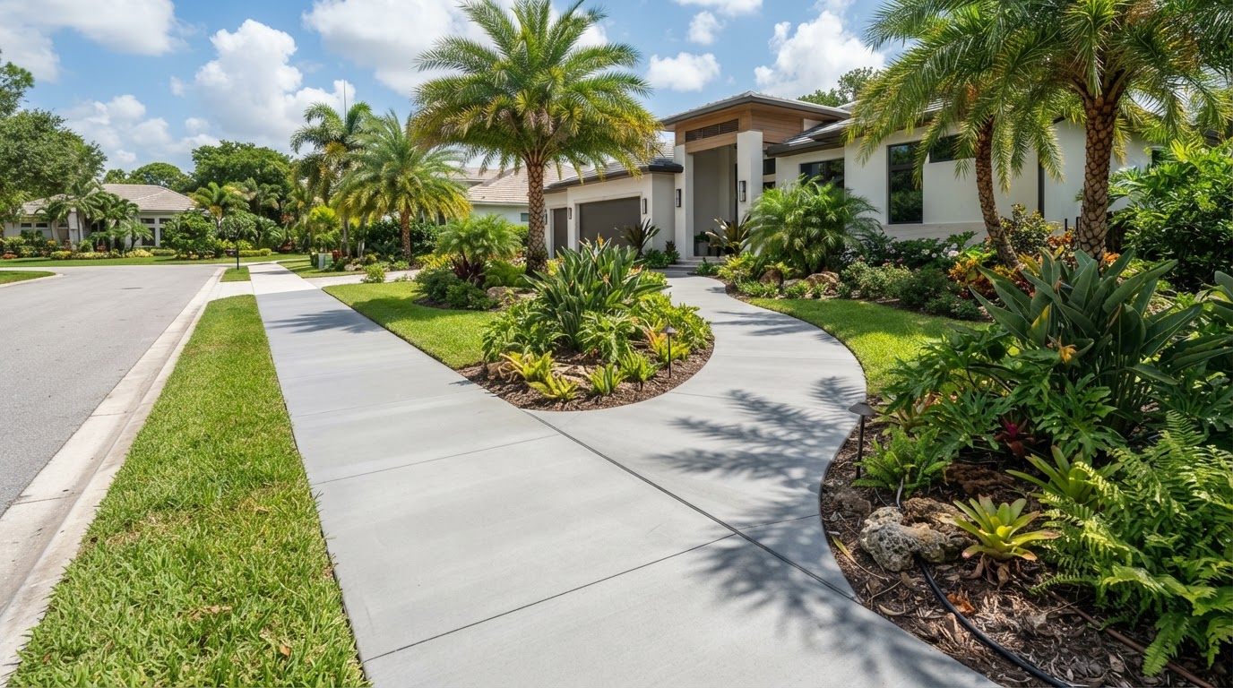 Concrete Walkways with a decorative concrete finish