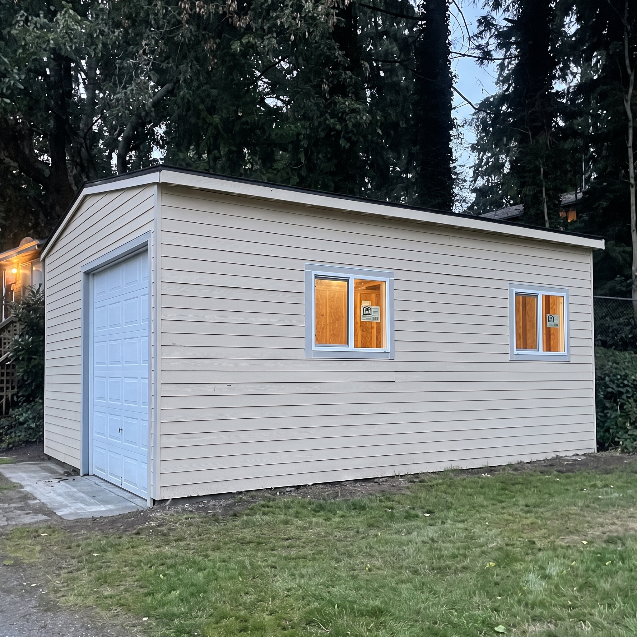 Detached Garage Siding, Windows & Trim Rebuild - After