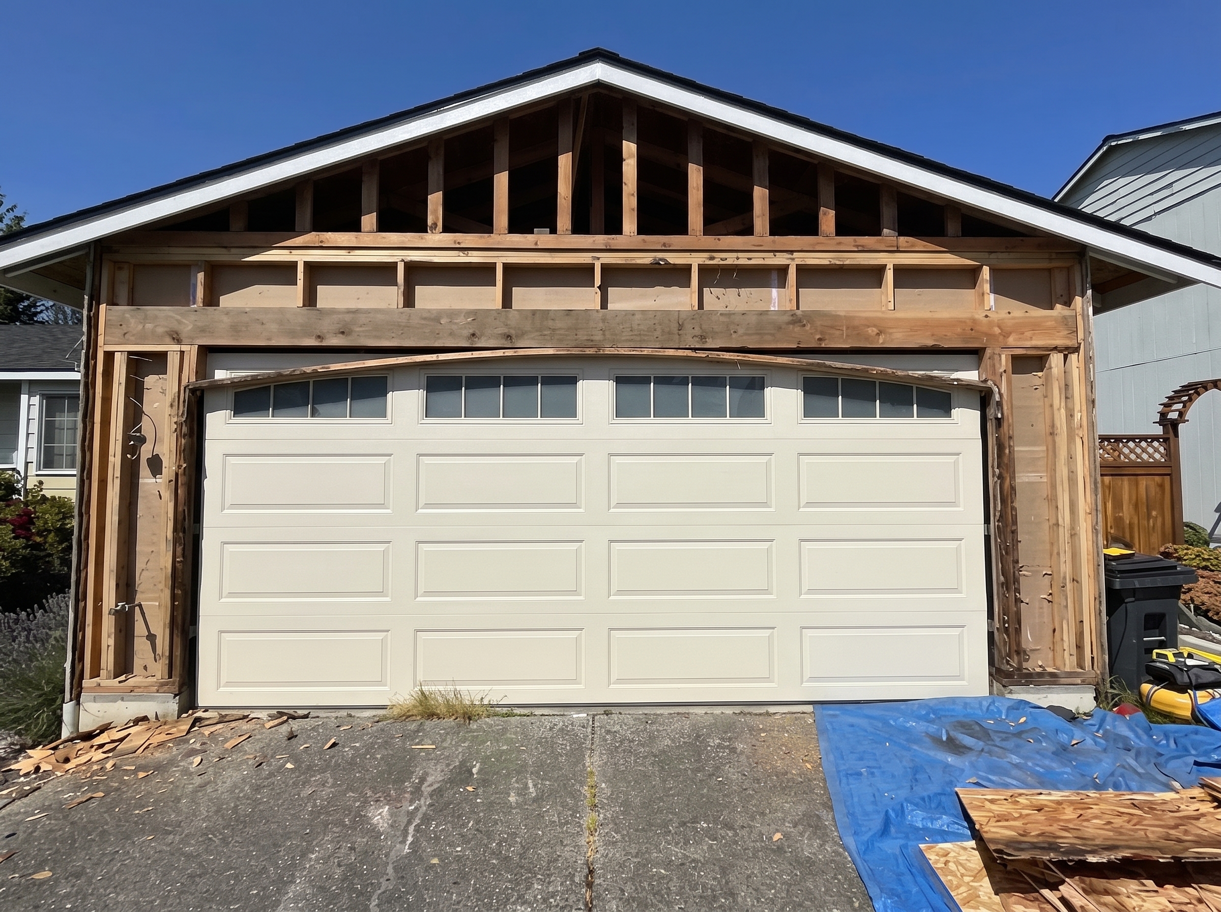 Garage Framing & Exterior Siding Rebuild - Before