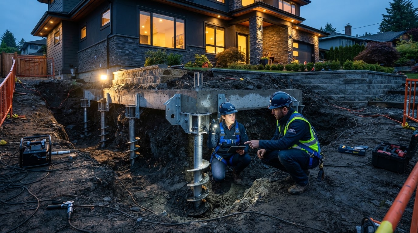Structural Solutions of Denver engineering team inspecting a residential foundation