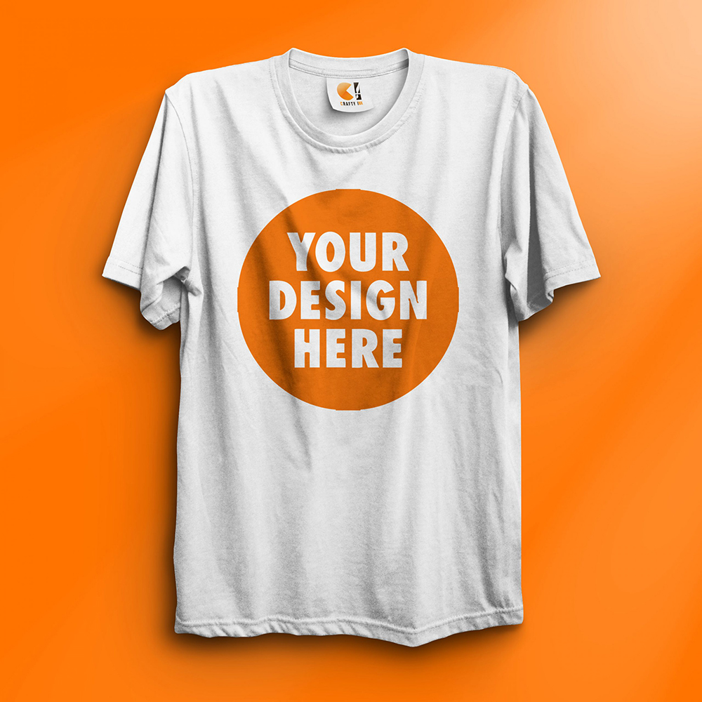 Custom printed t-shirt showcasing your design here