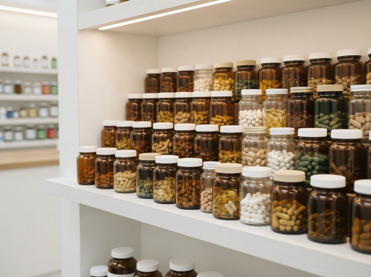 Vitamins and supplements on display at Ladner Drugs