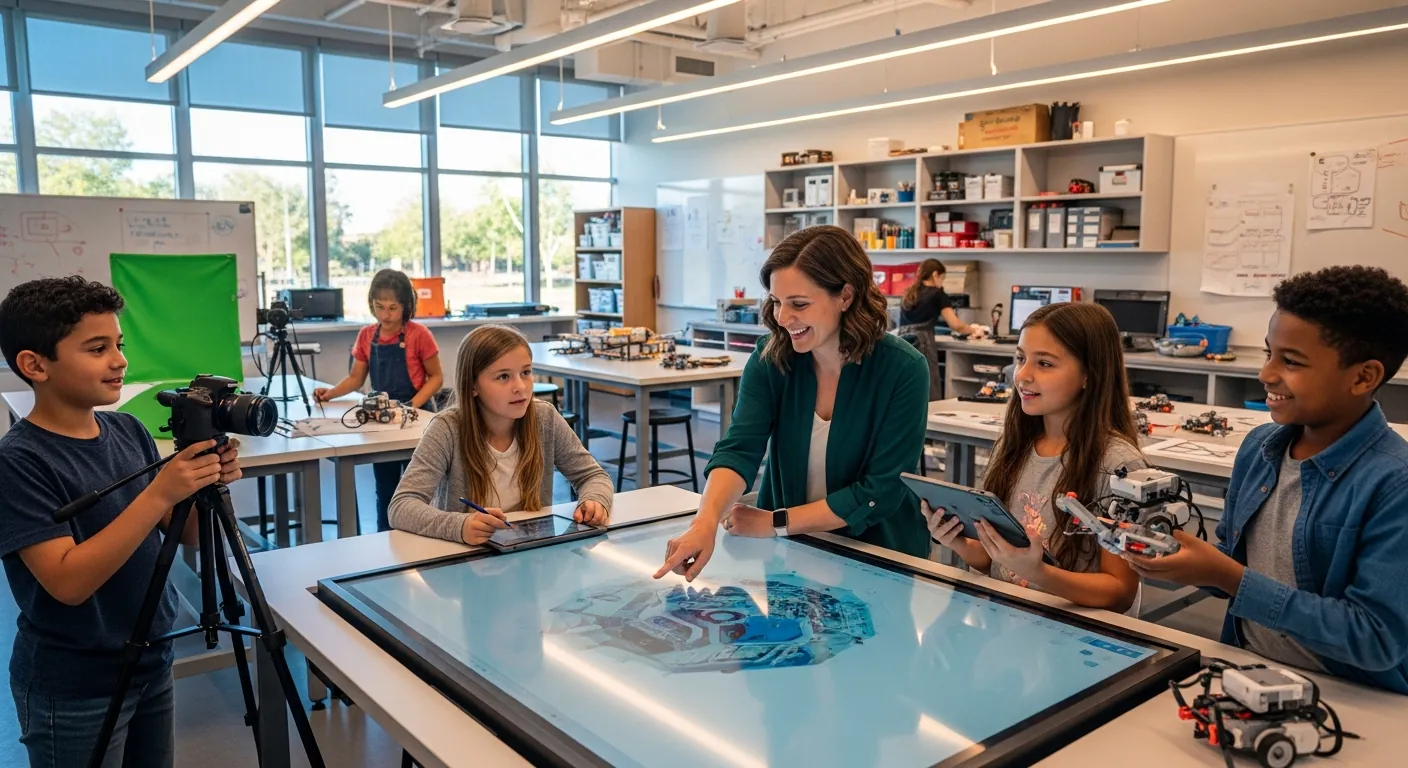 Wonderstorm Academy students collaborating in a student-led learning environment